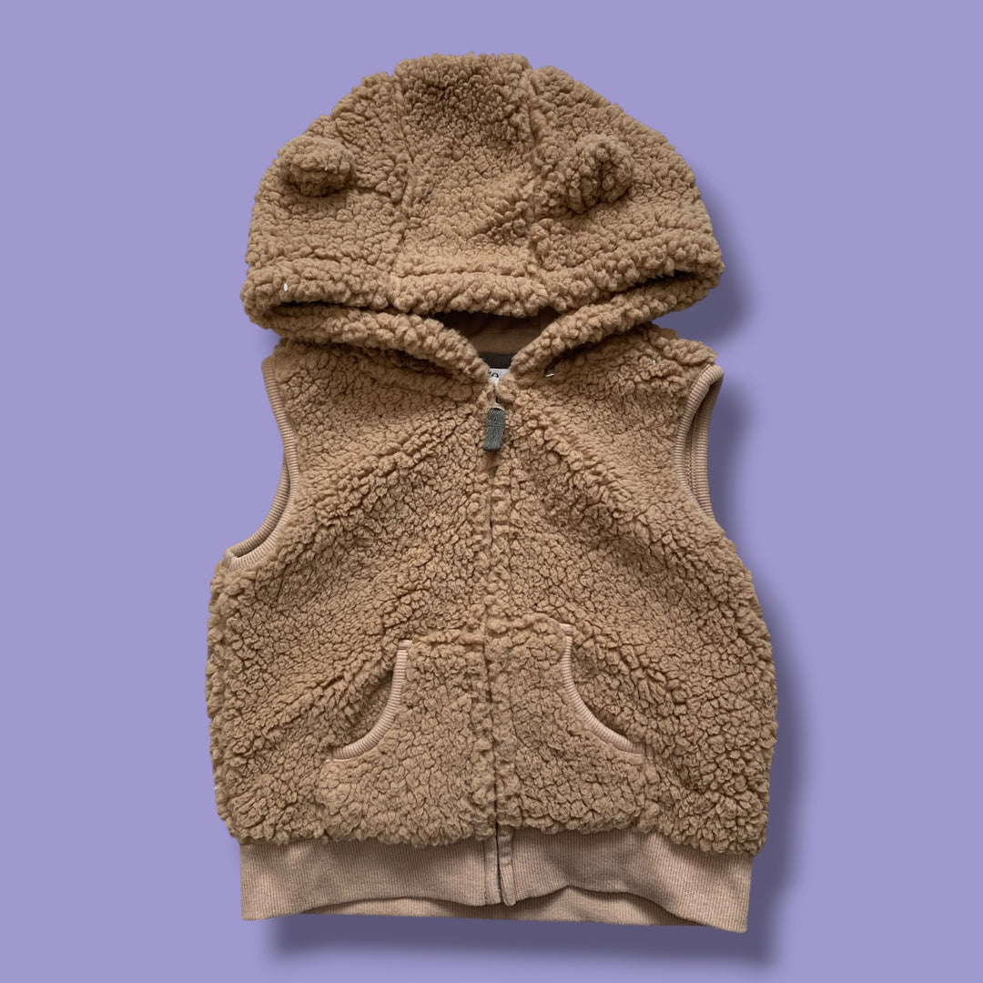 Brown George teddy vest, 3Y