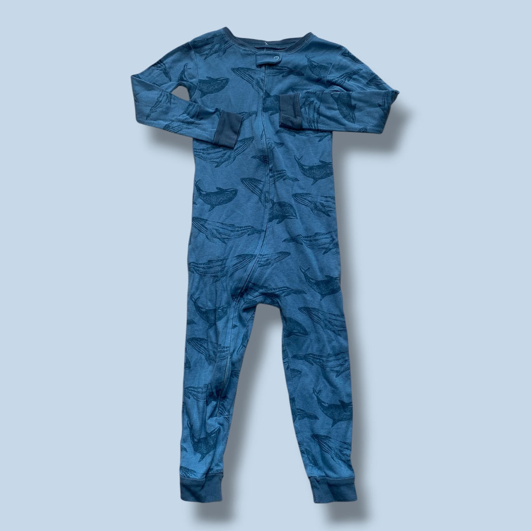 blue Little planet whale romper, 3Y