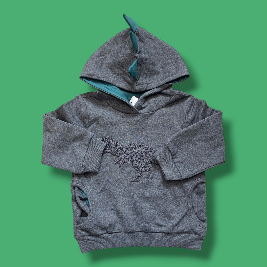Grey Zara dino sweater, 18-24m