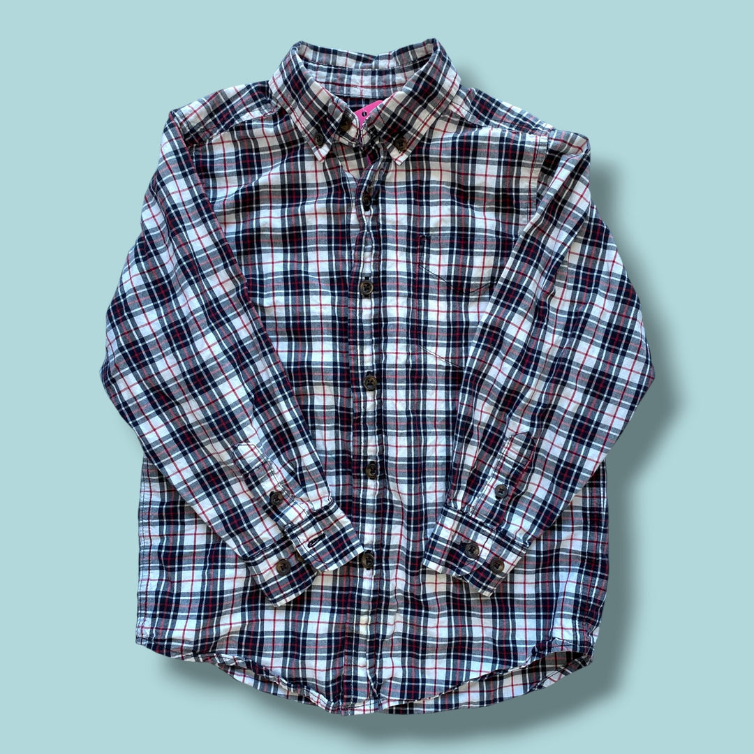 blue The Childrens Place button down top, 5/6y