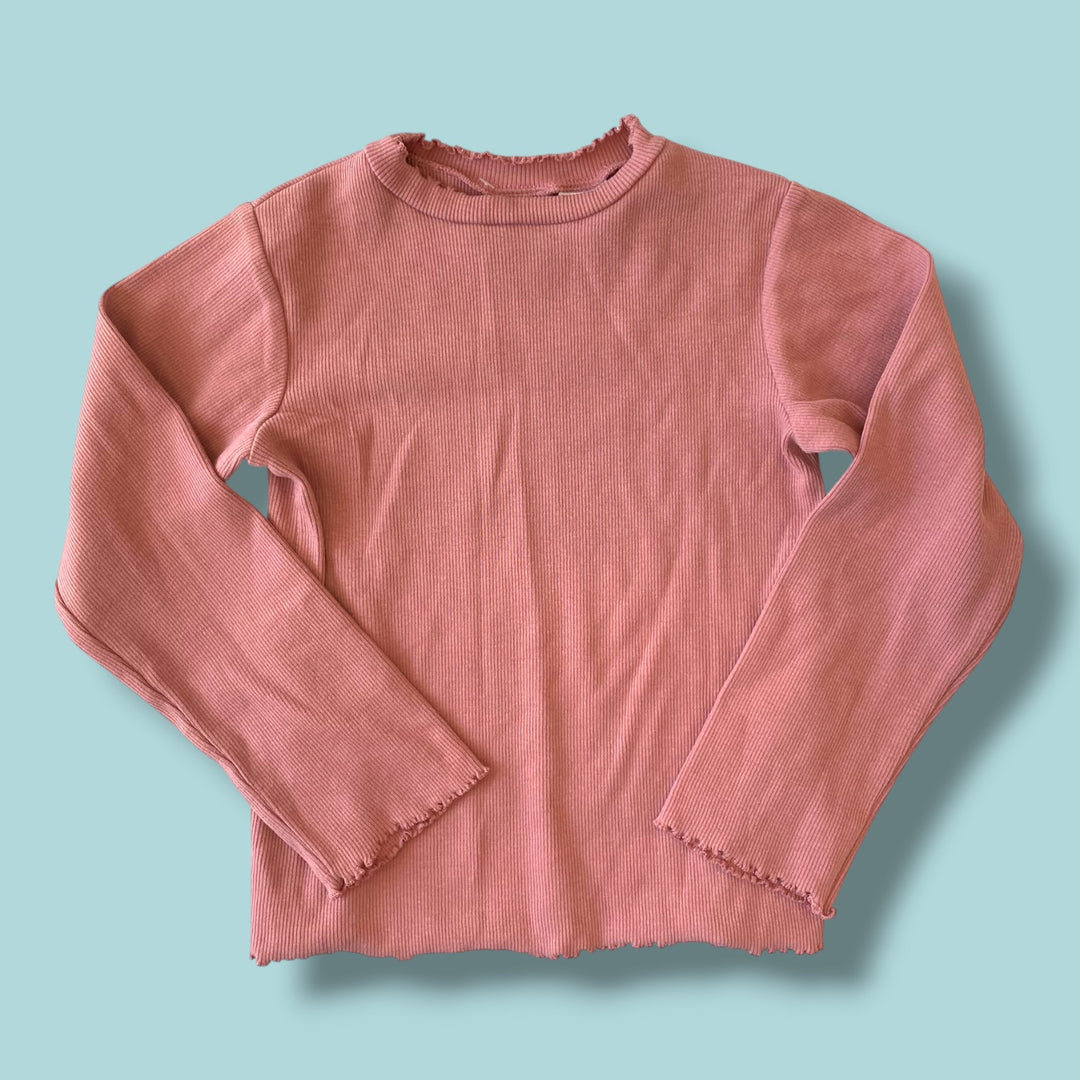 pink Zara ribbed long sleeve, 5/6y