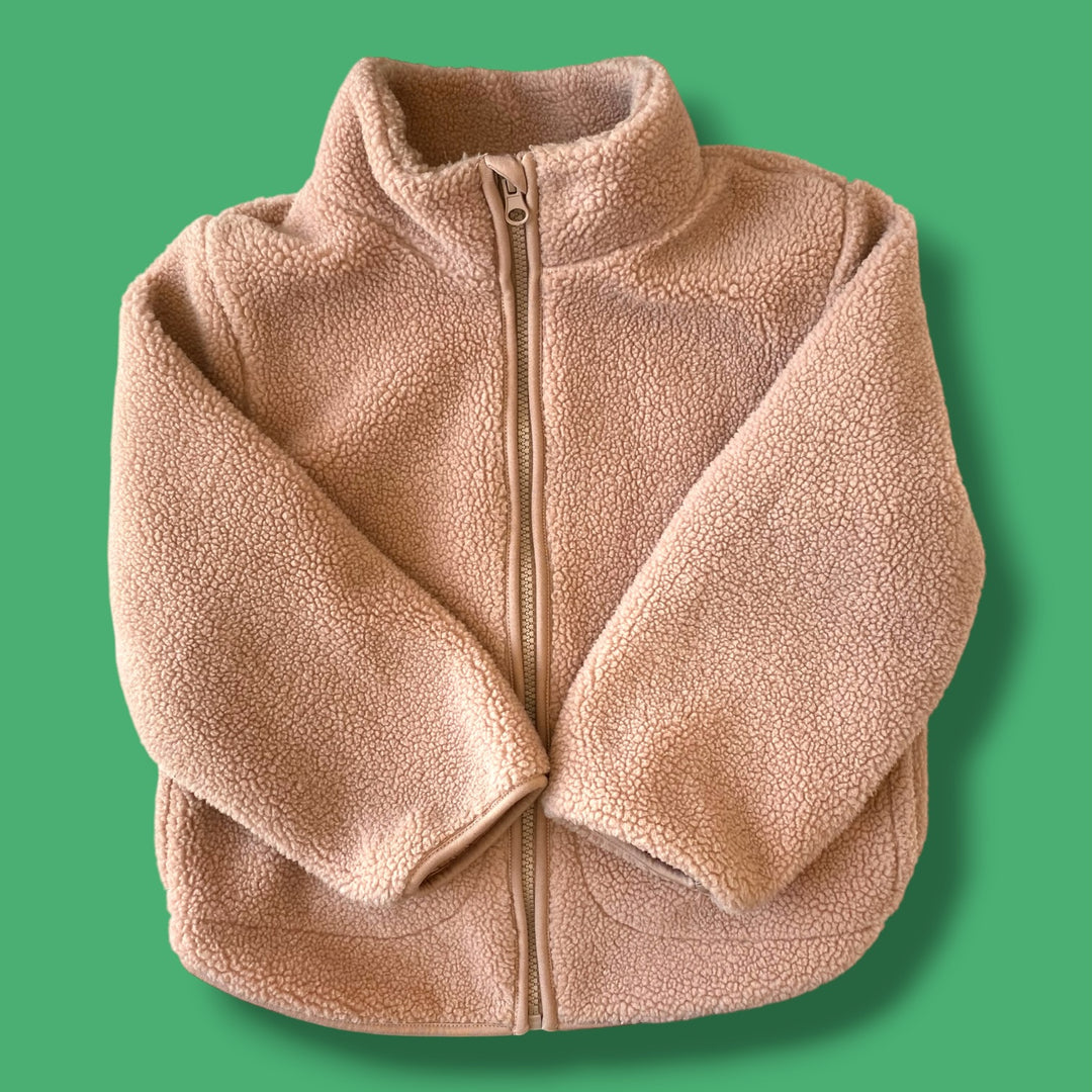 pink H&amp;M fluffy zip, 5/6y