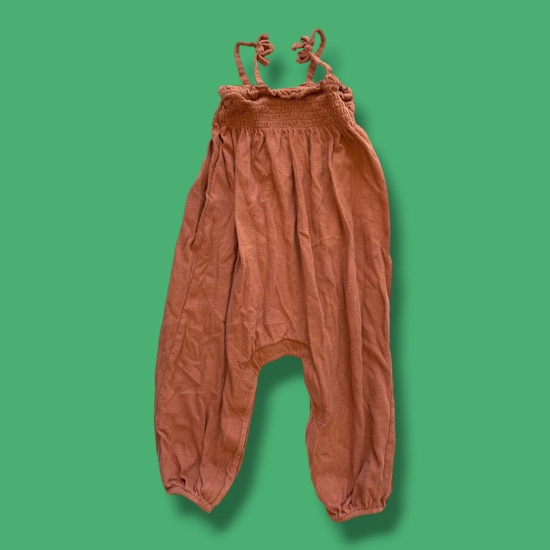 brown gap romper, 12-18m