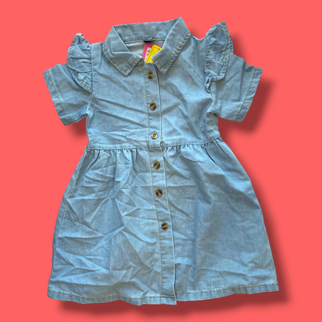 blue shien chambray dress, 2/3y