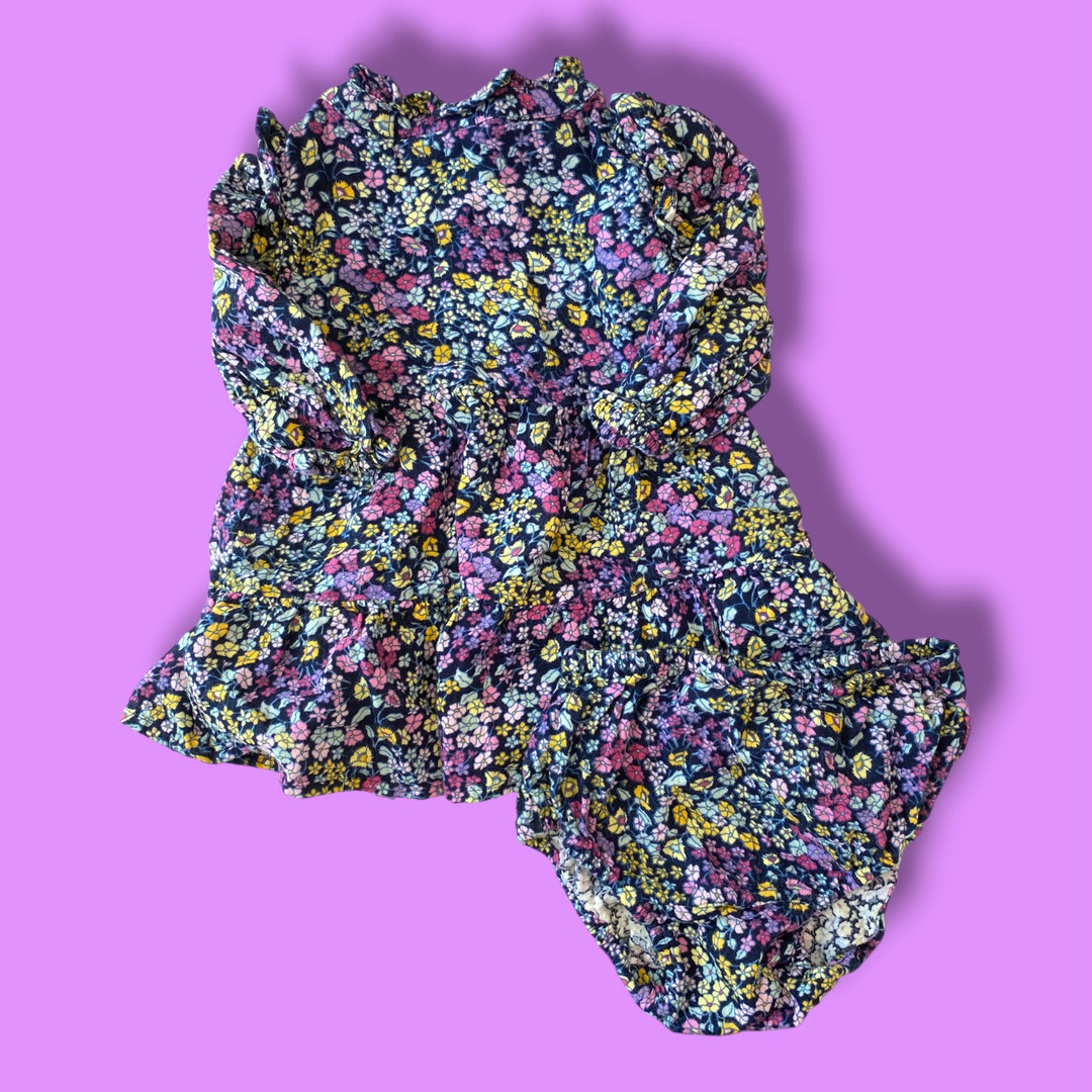 purple gap dress&amp;bloomers, 12-18m