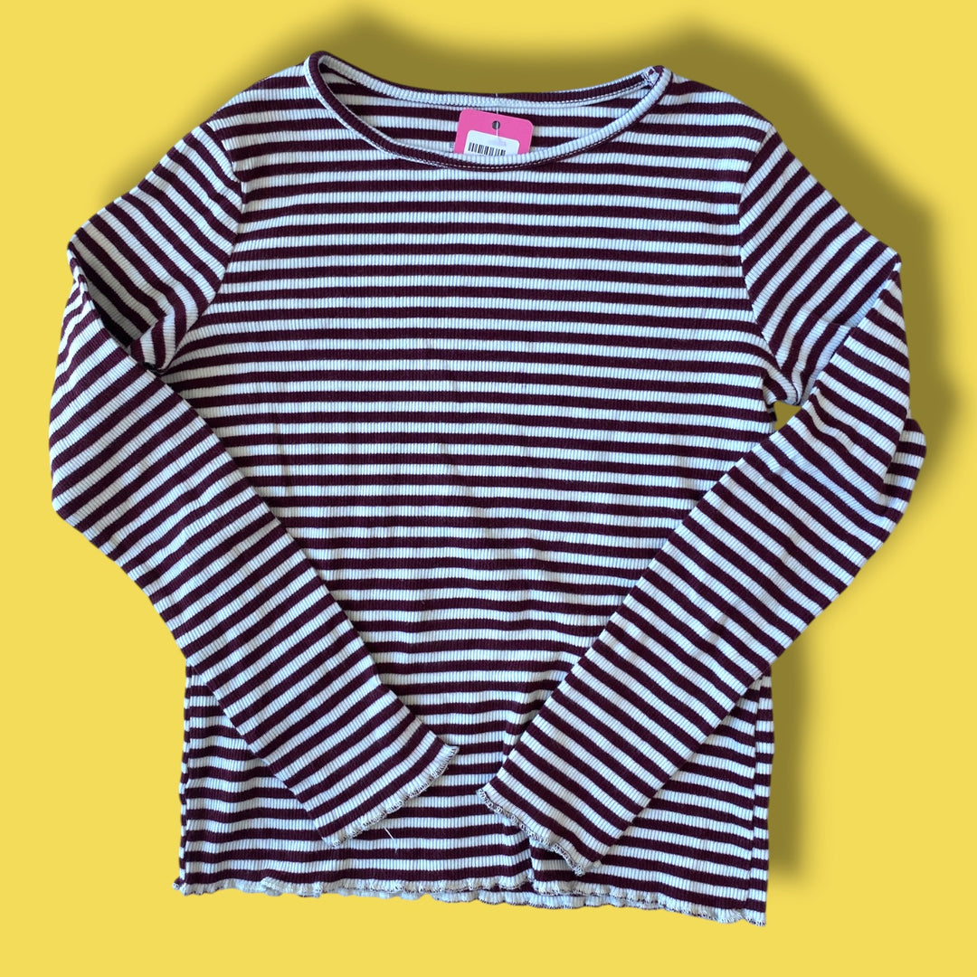 purple h&amp;m ribbed long sleeve, 6/7y
