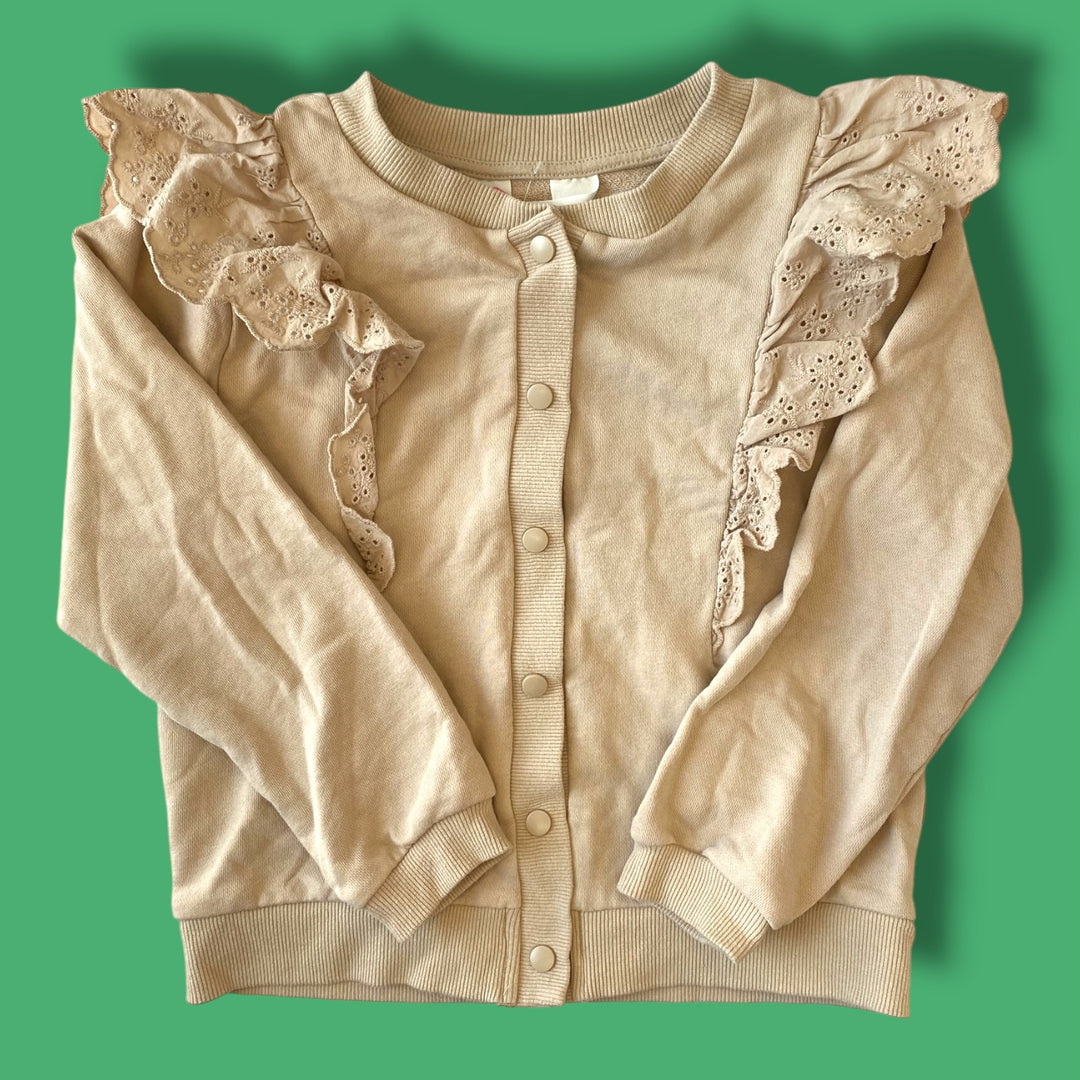 beige H&amp;M button sweatshirt, 6/7y