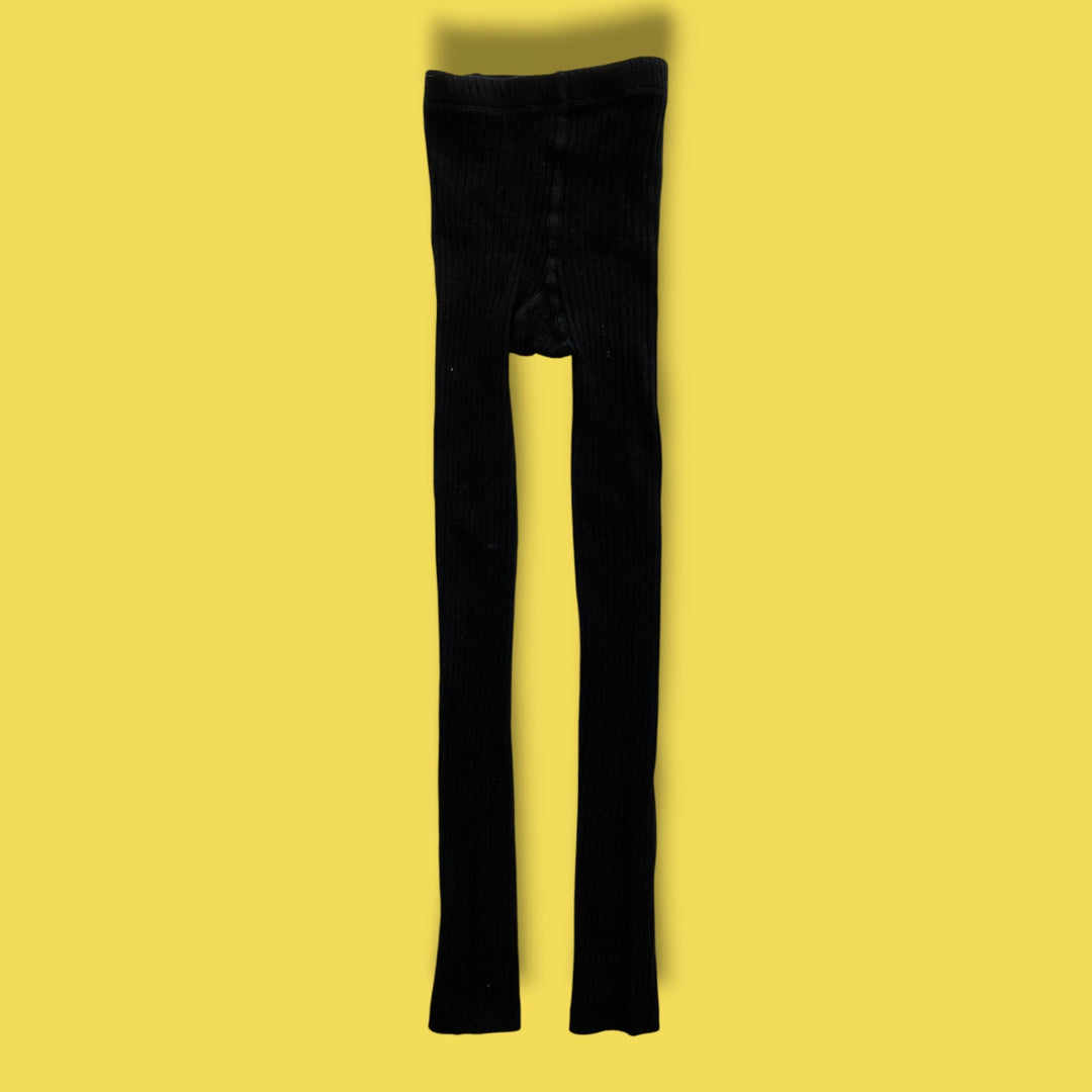 black H&amp;M ribbed legging, 6/7y