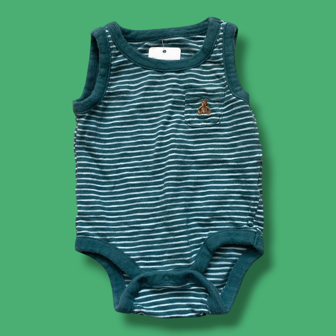 Green Gap striped bodysuit, 0-3m