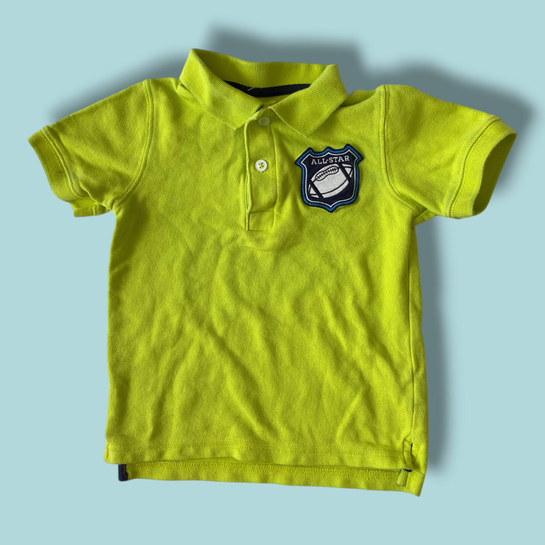 neon green Carters polo, 3Y