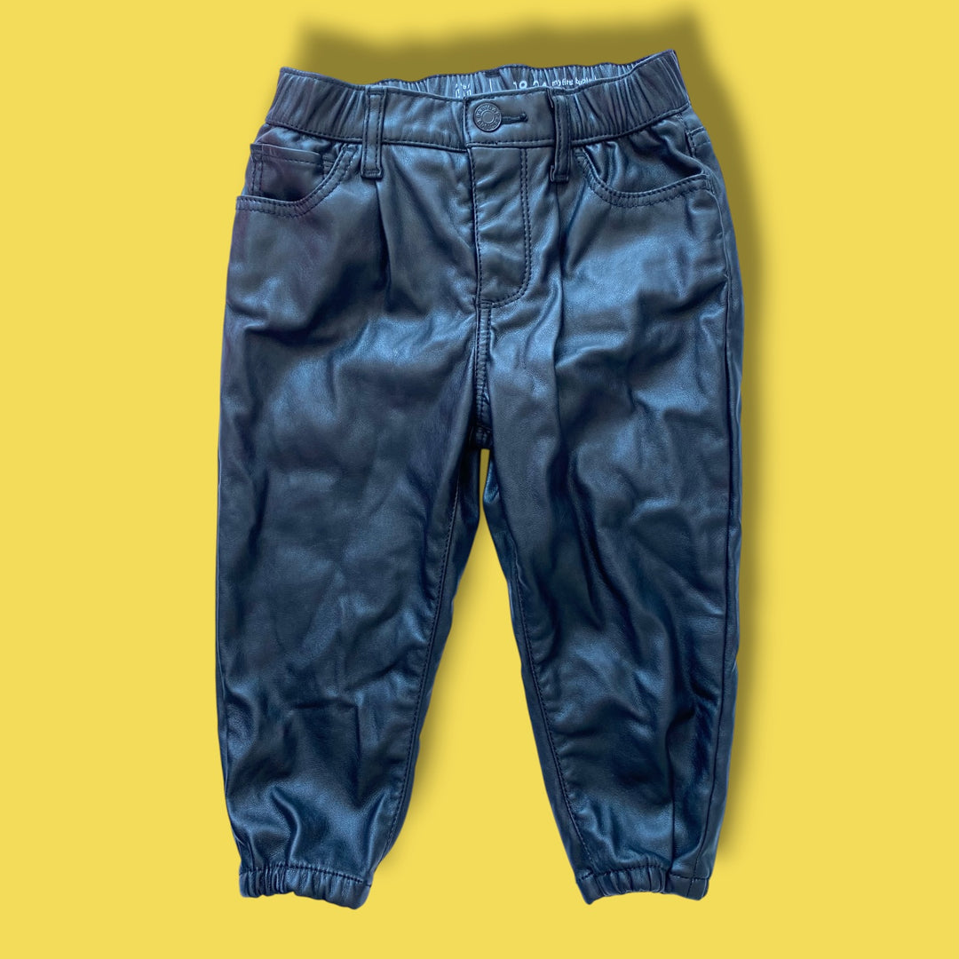 black gap pleather bubble jean, 18-24m