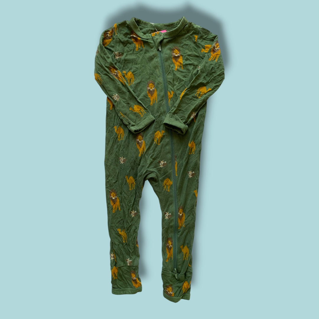 green kyte lion romper, 12-18m