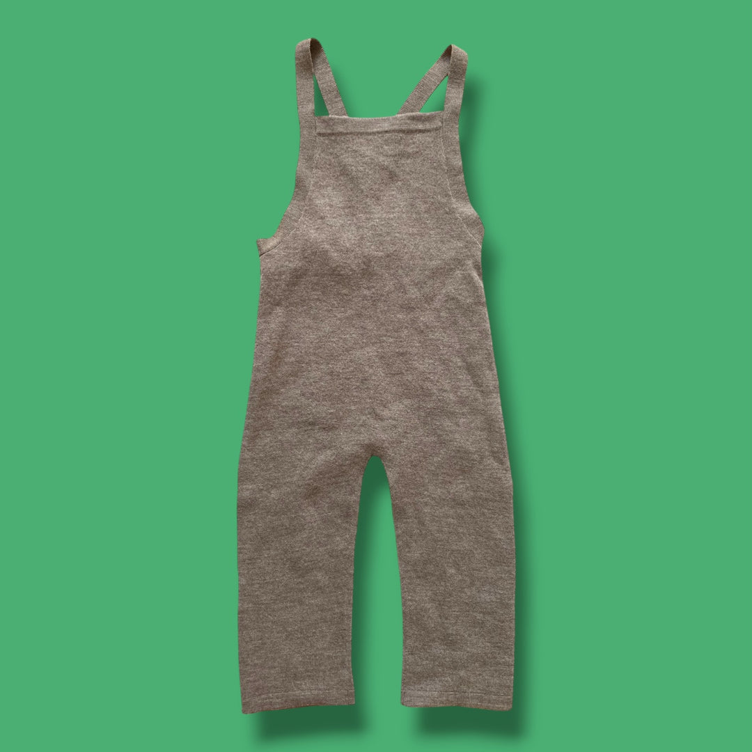 tan FUB NWT felted wool overall, 12-18m