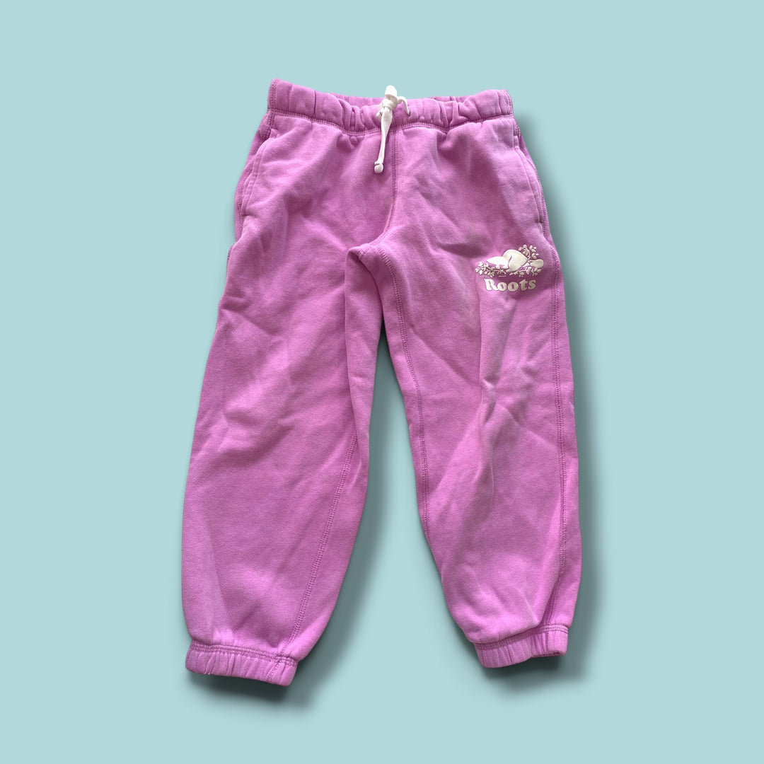 pink roots sweat pants, 6y