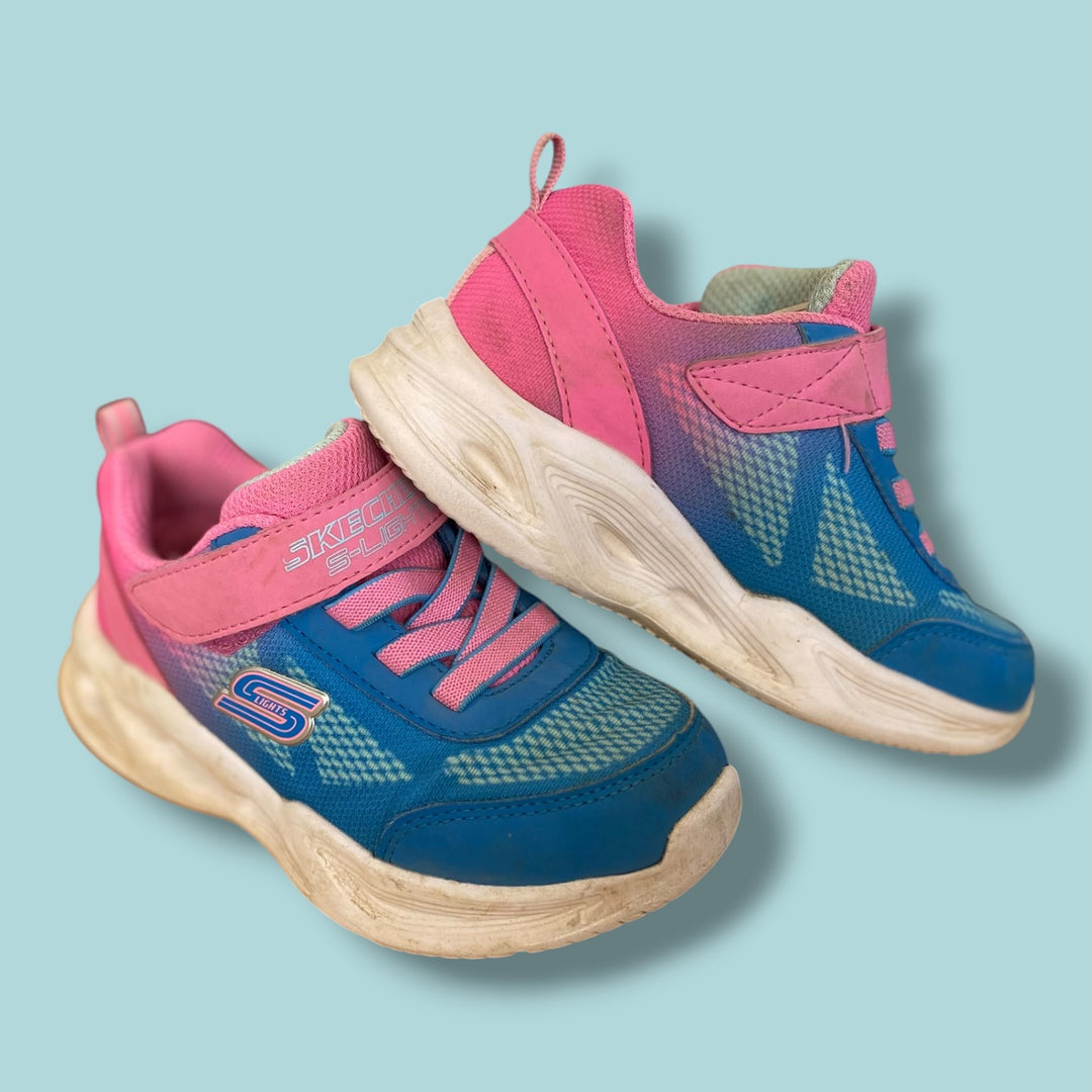 Blue Sketchers light up sneakers, 9.0