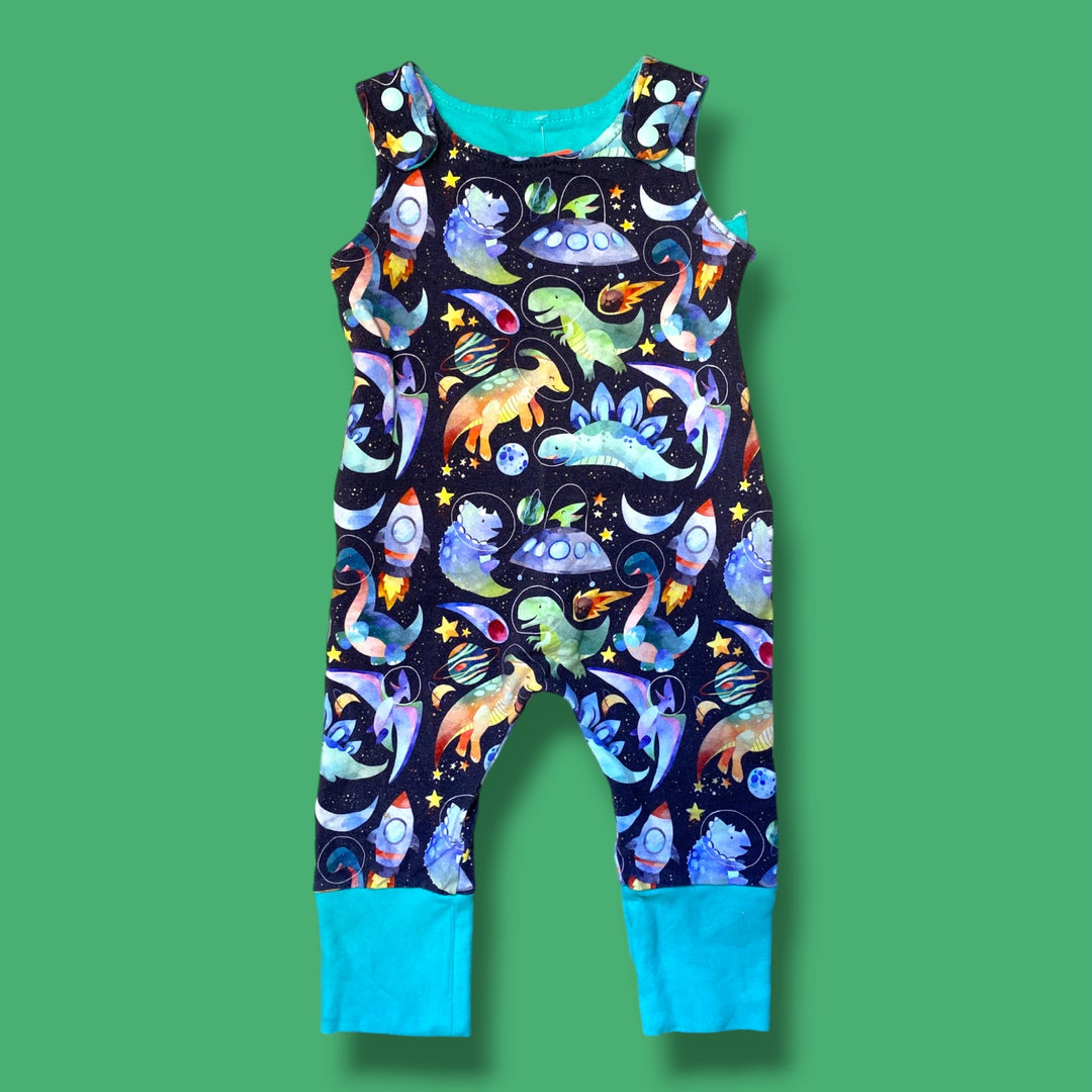 blue handmade romper, 12-18m