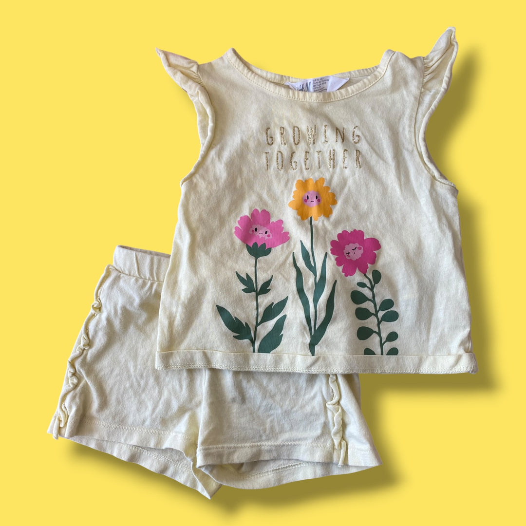Yellow H&amp;M 2 piece set , 18-24m