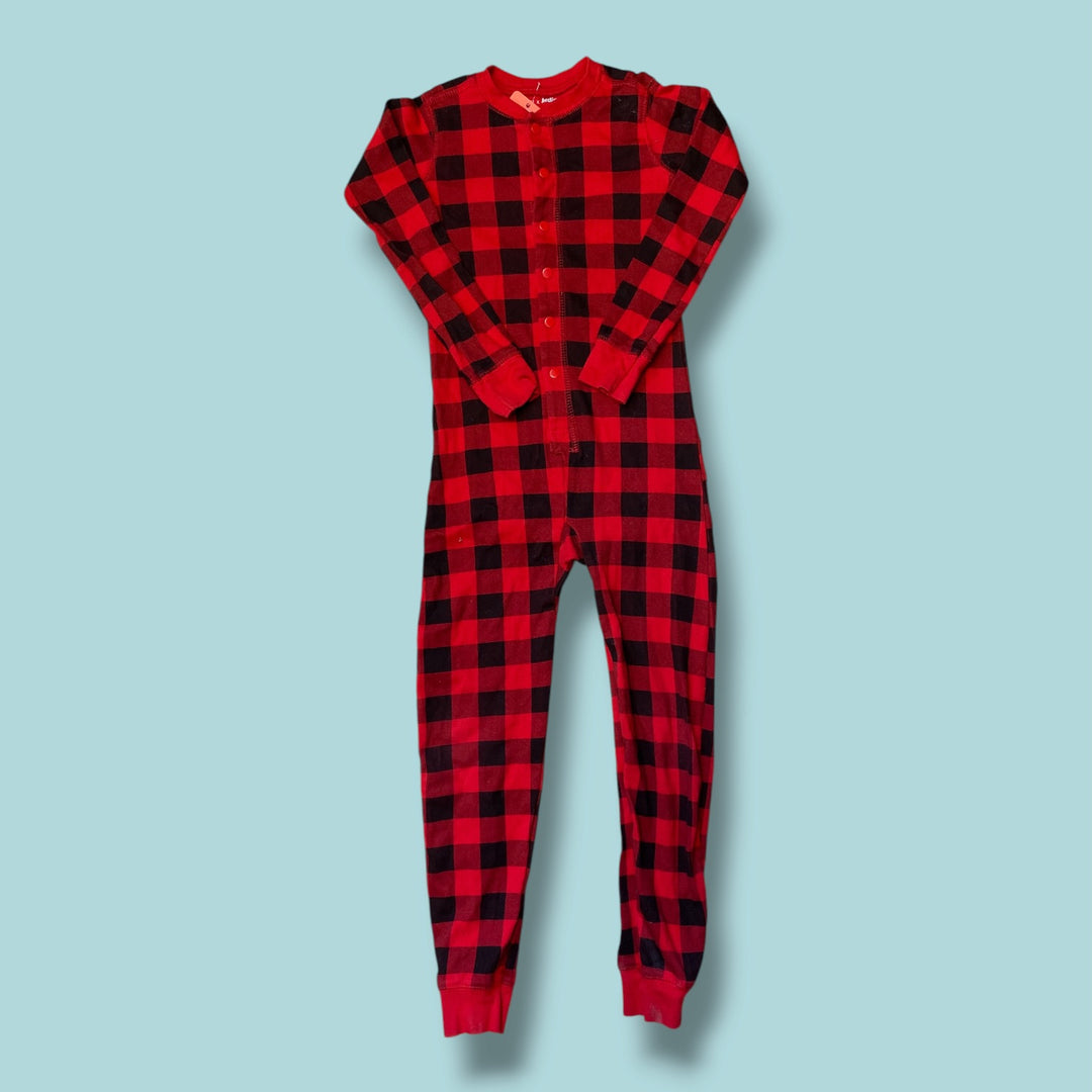 red hatley one piece sleeper, 4y