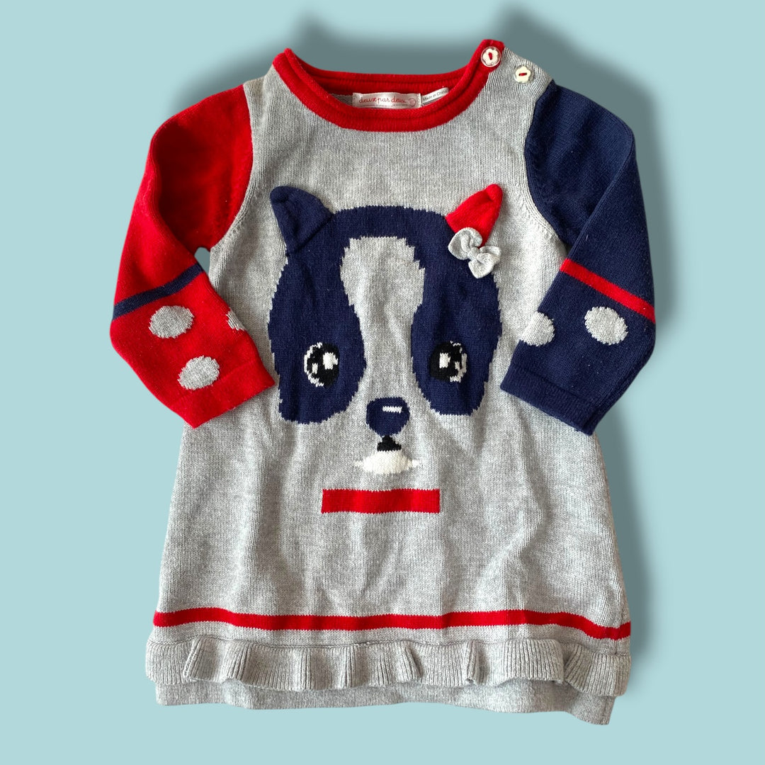 Grey Deux par Deux Knit Dress, 18m
