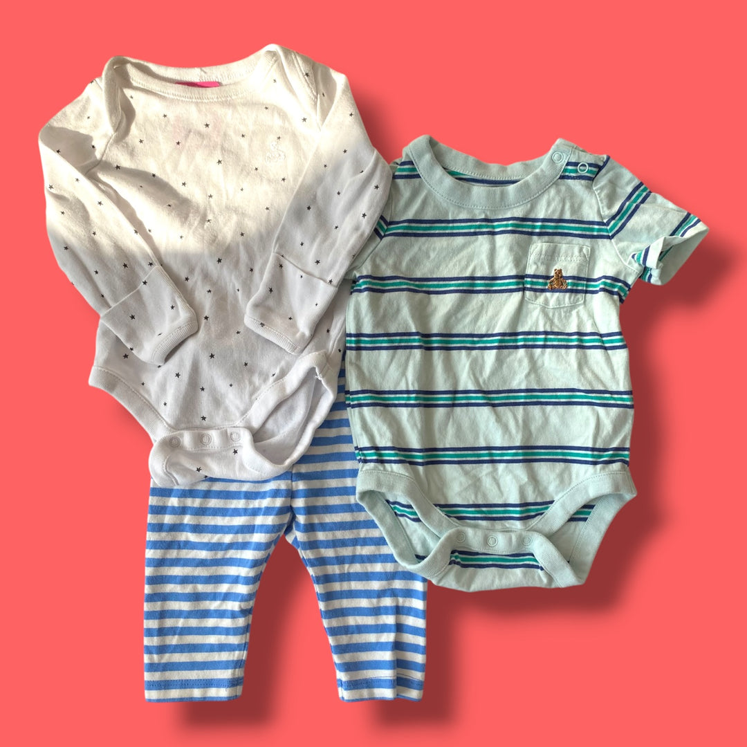 blue gap 3 piece bundle, 0-3m