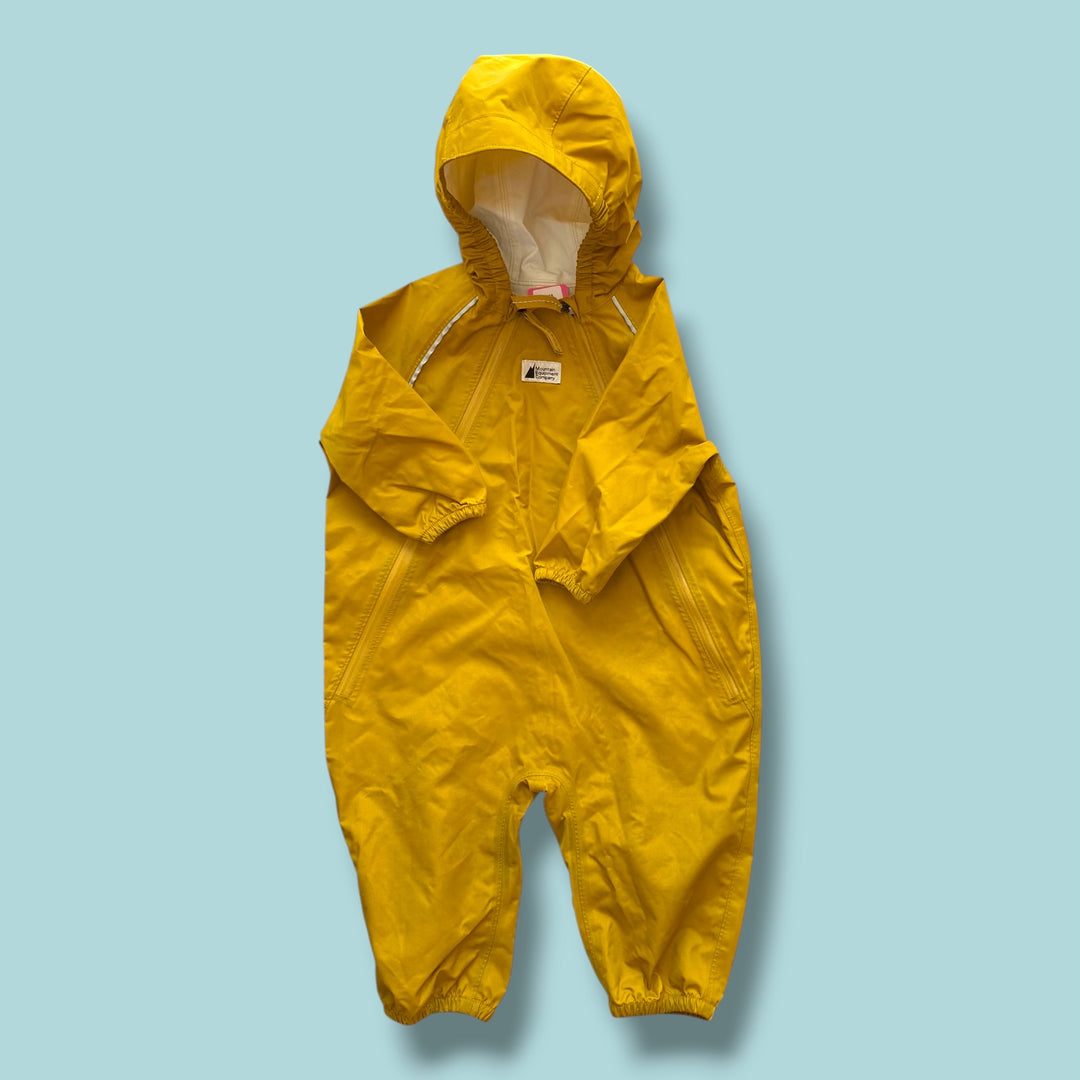 yellow MEC newt suit, as-is for marks, 12M