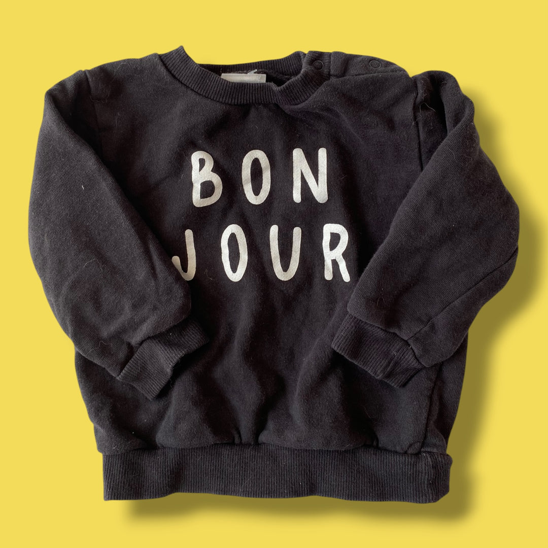 black indigo sweatshirt, 6-12m