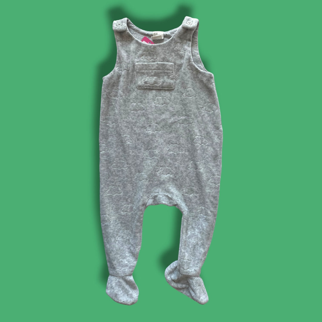 grey h&amp;m overalls, 4-6m