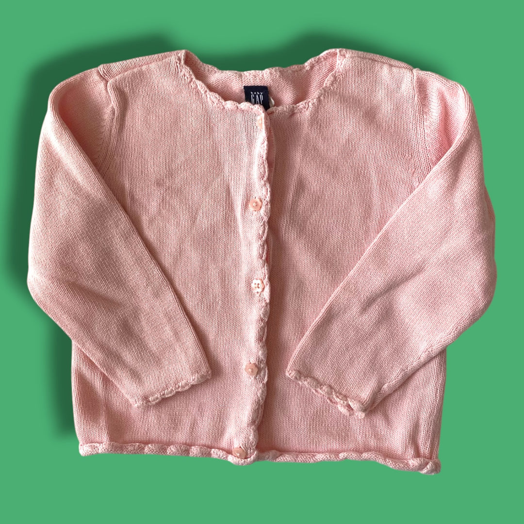 pink Gap cardigan, 18-24m