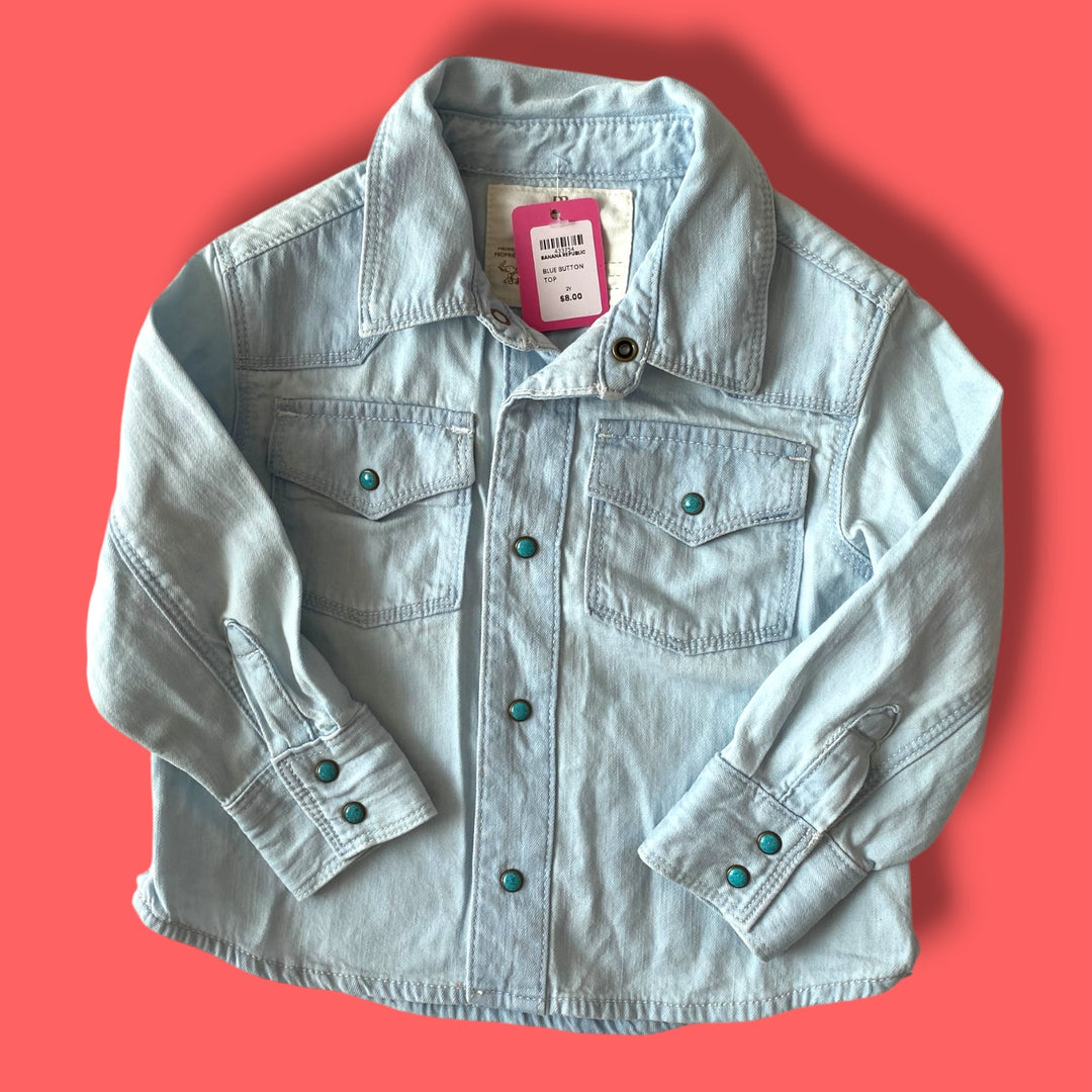 blue banana republic button top, 2Y