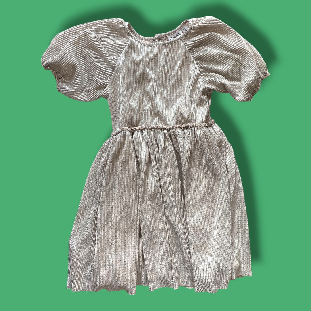 silver origami dress, 4y