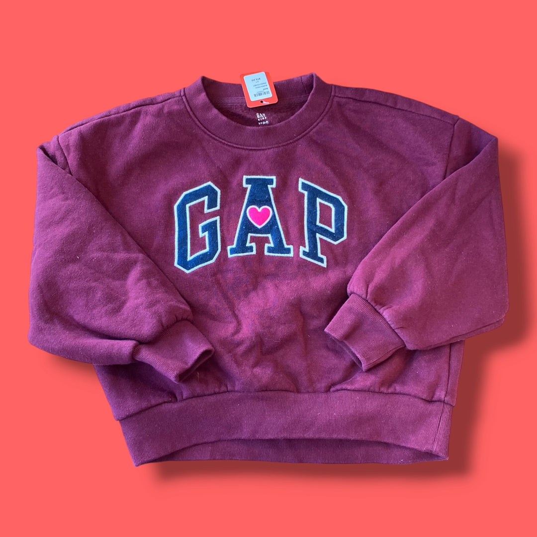 burgundy gap sweatshirt, 6/7