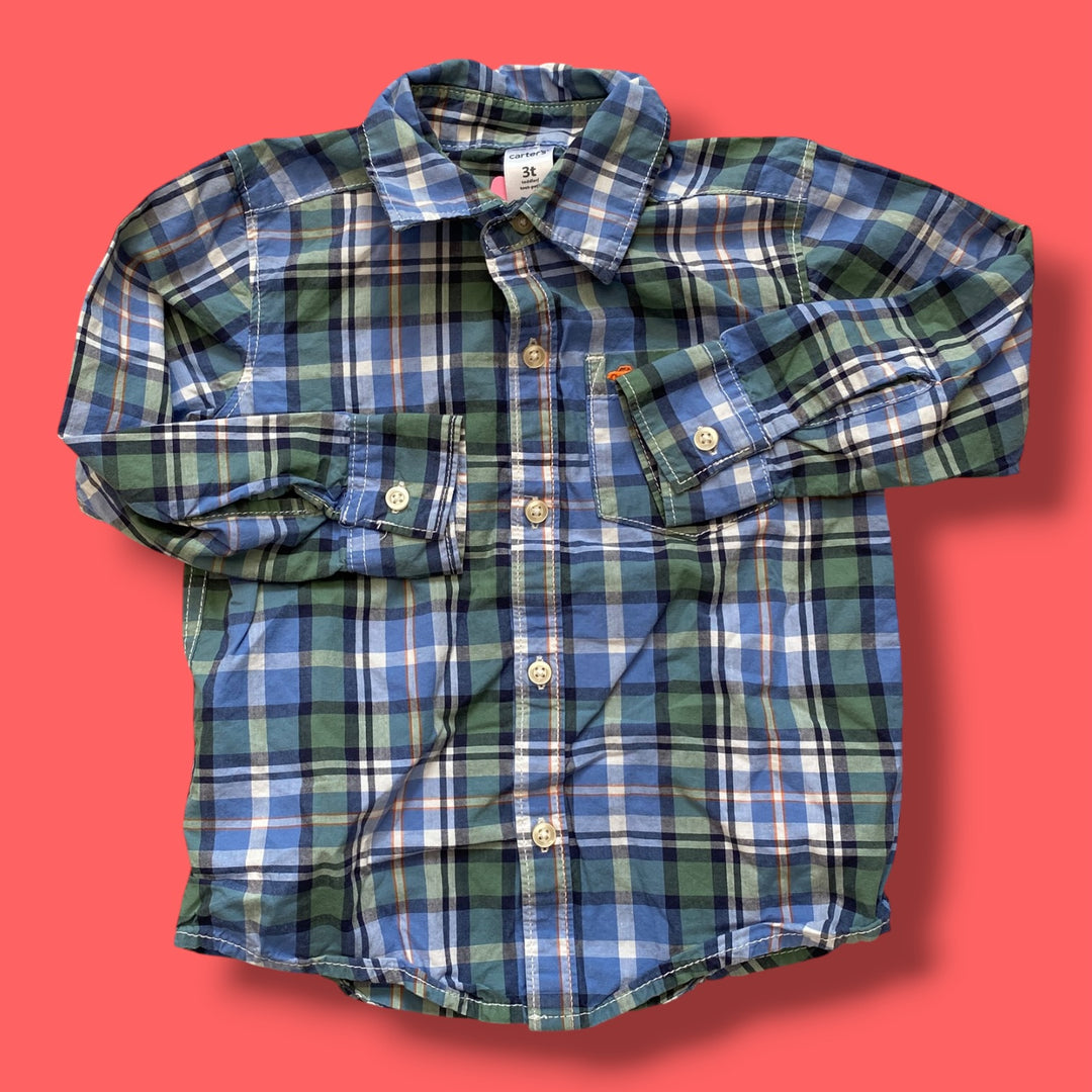 Blue Carters Button Up , 3Y