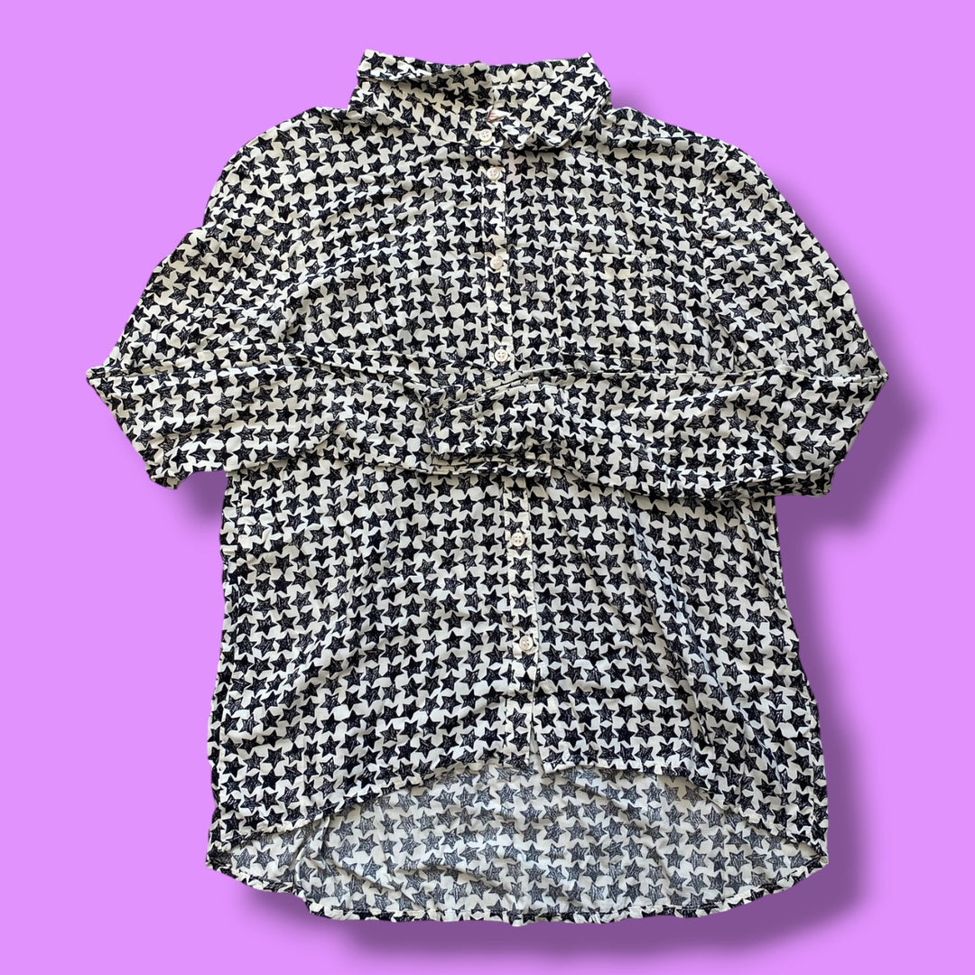 Blue/White H&amp;M Button Up, 13-14Y