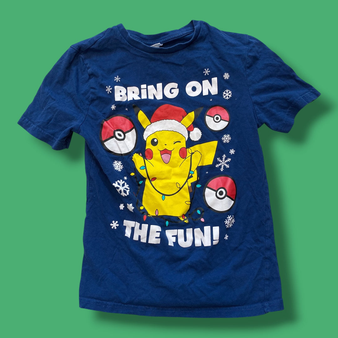 Blue Pokemon Christmas Tee, 7-8Y