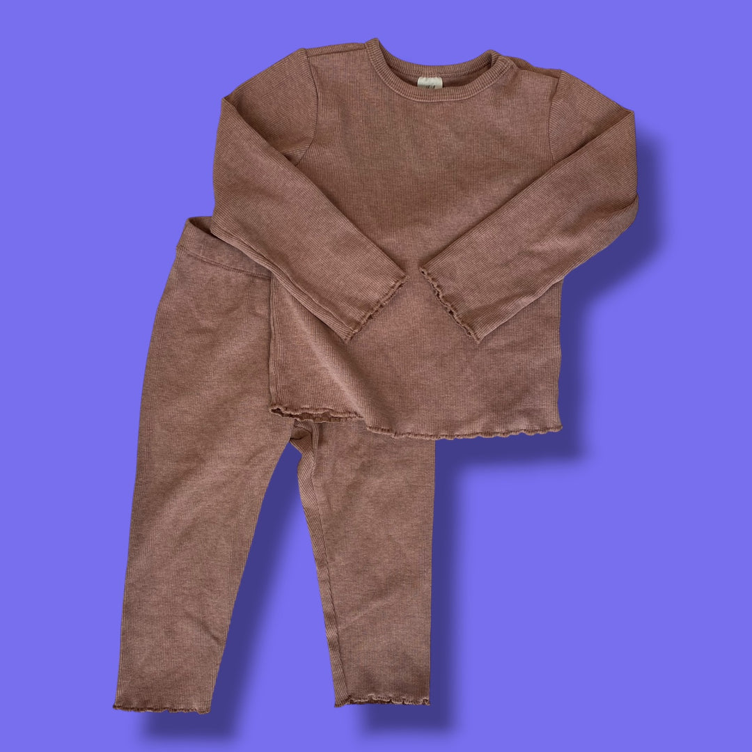 pink h&amp;m ribbed set, 2y