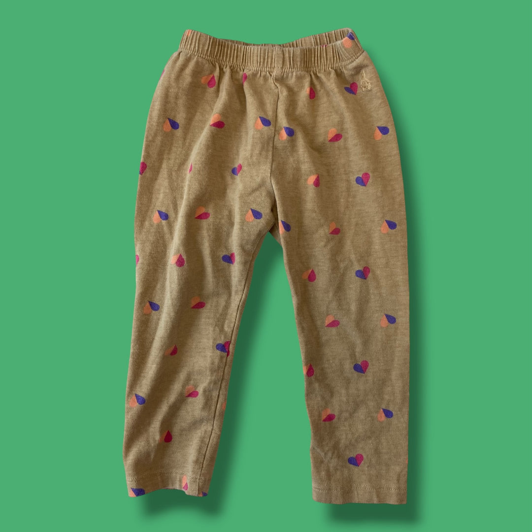 beige Gap heart legging, 18m-24m