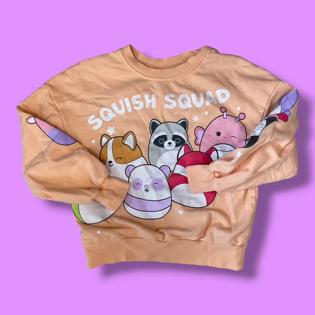orange squishmallow sweatshirt, 7/8y