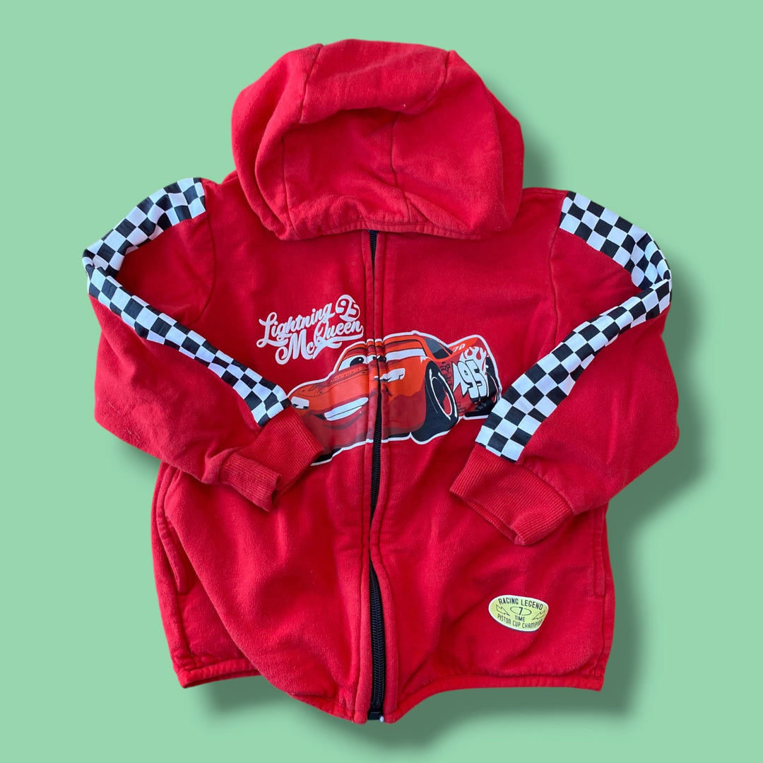 red disney store cars zip, 4y