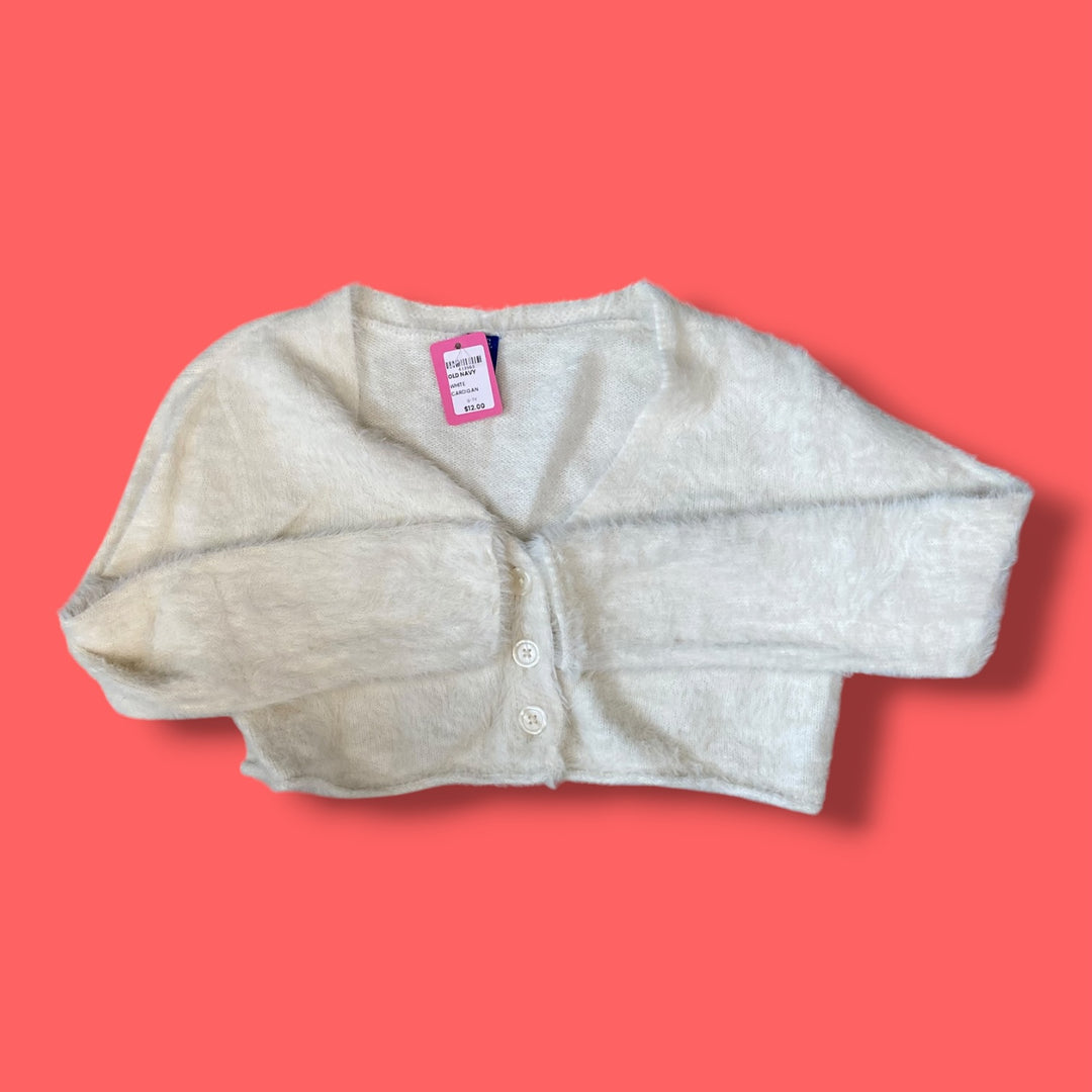 white old navy cardigan, 6-7Y