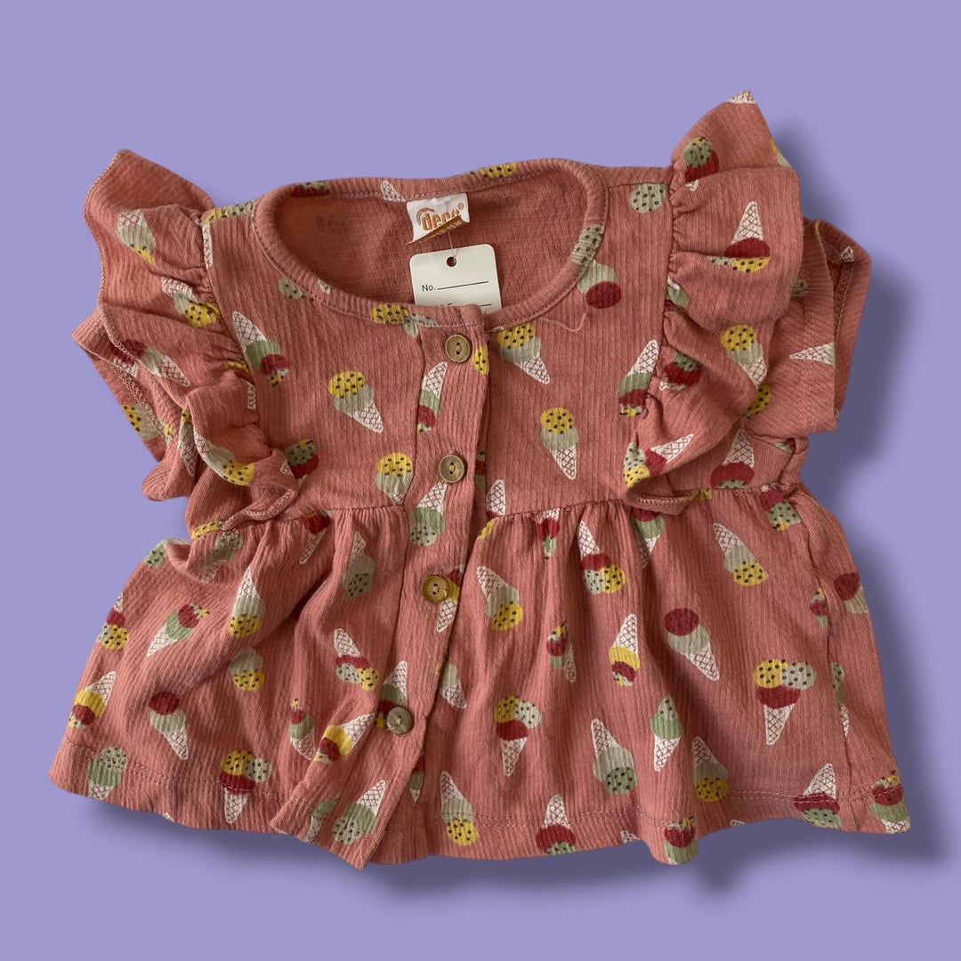 Pink  ice cream top, 9-12m
