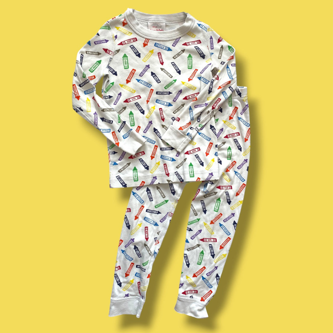 multi Hanna Andersson small mark- crayon pjs, 4Y