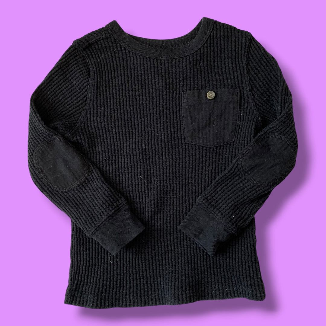 Black Old Navy waffle long sleeve , 4Y