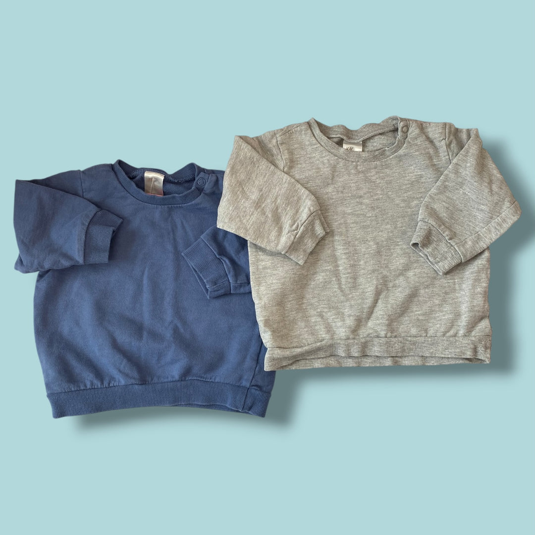 blue/grey h&amp;m set of 2 sweaters, 9m