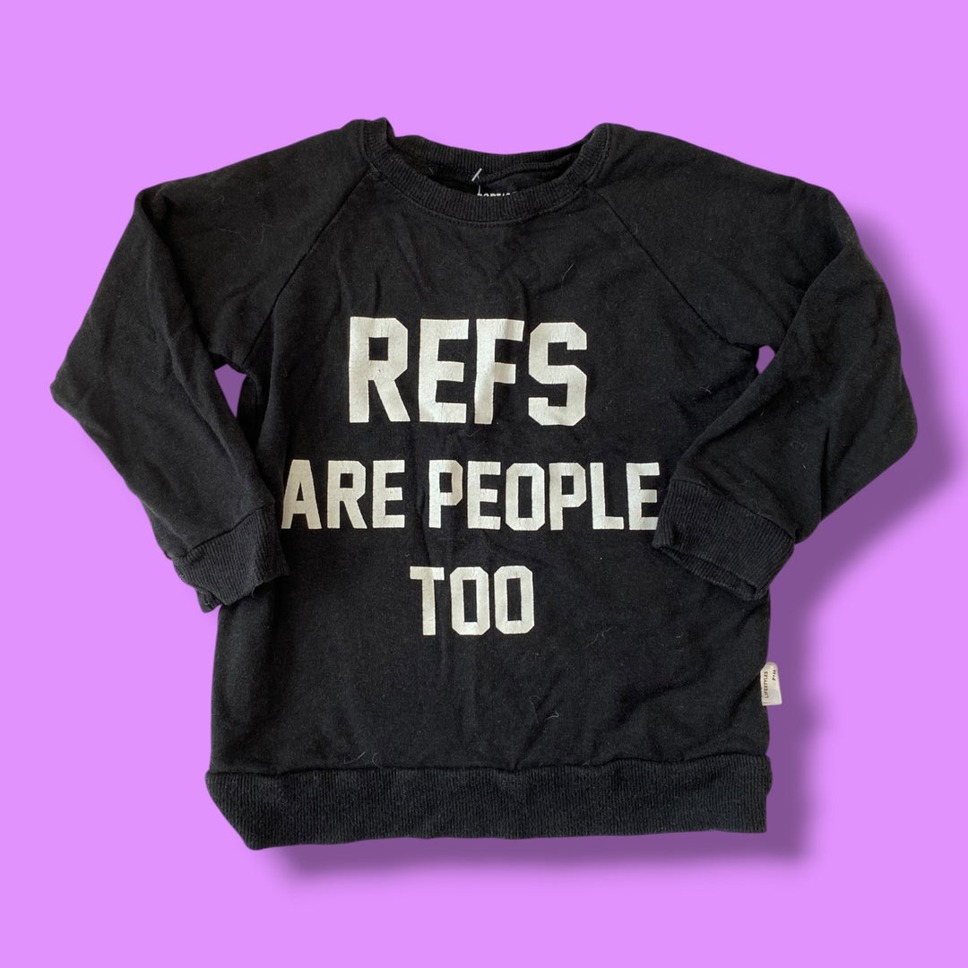 black portage &amp; main refs are people sweater, 3/4Y