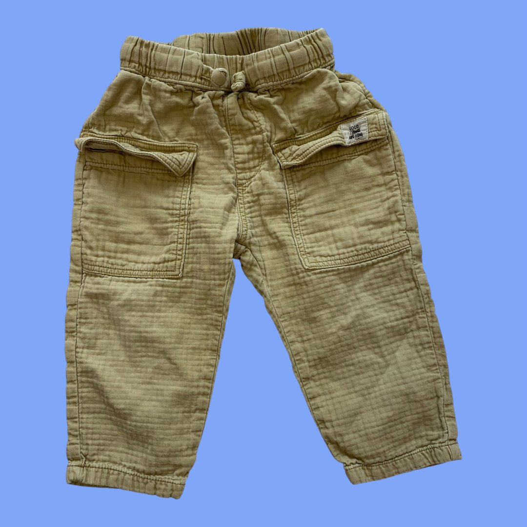 beige Zara pocket pants, 12-18m