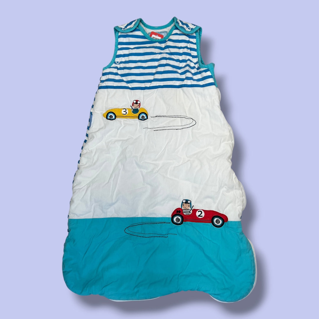 blue striped Grobag sleepsack racecar 2.5 tog, 0-6m