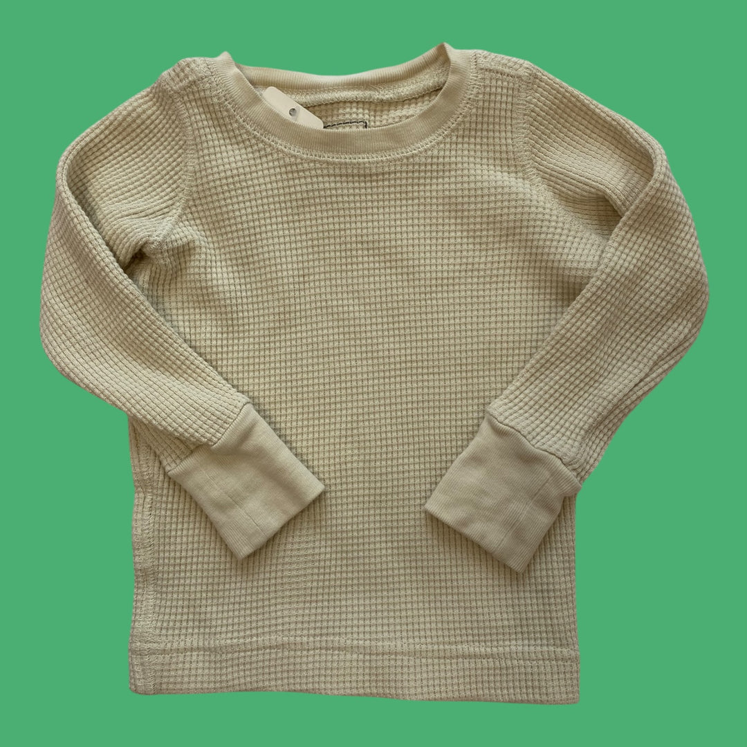 beige noble waffle top, 2y