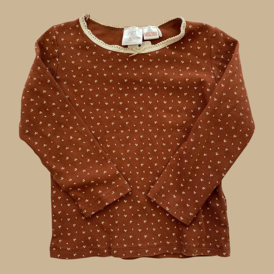 red Zara ribbed long sleeve, 4y