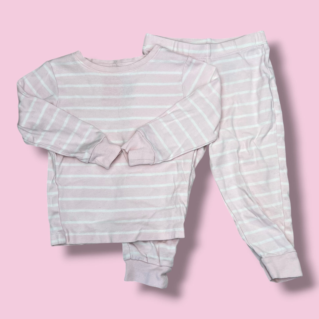 Pink George striped pjs, 2Y
