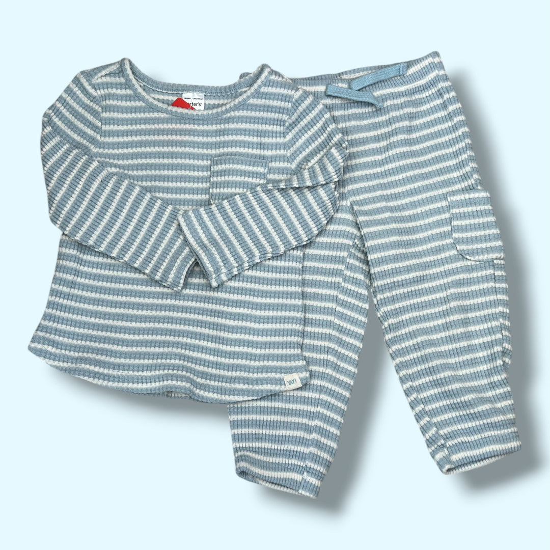 Blue Carters blue striped pjs, 18m